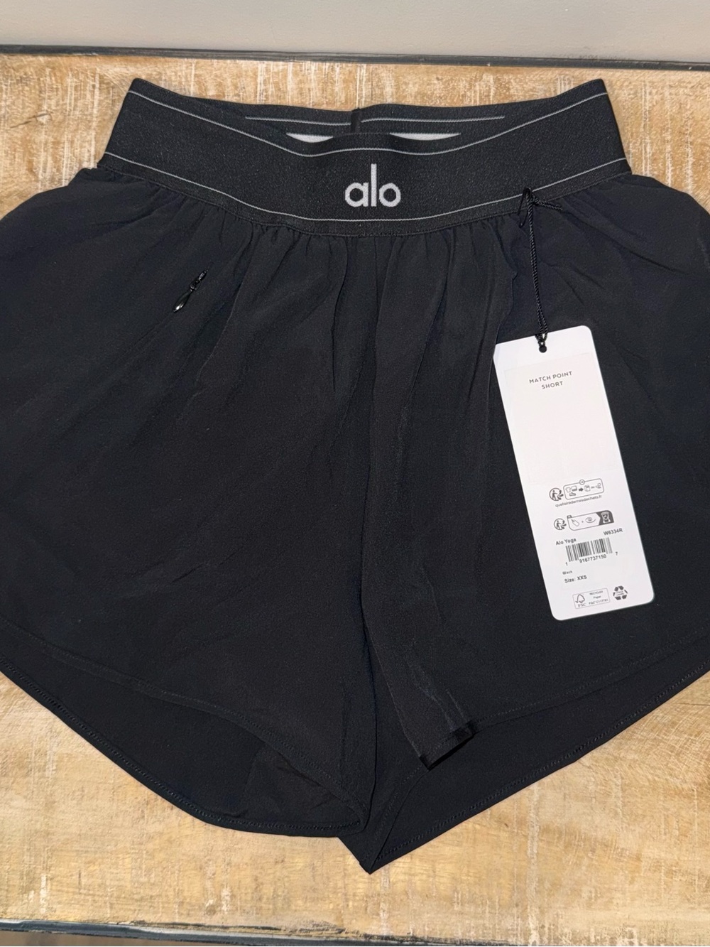 ALO Yoga Black Athletic Match Point Shorts